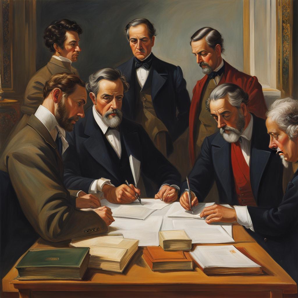 Personas en una mesa firmando en representación de los tipos de poderes notariales